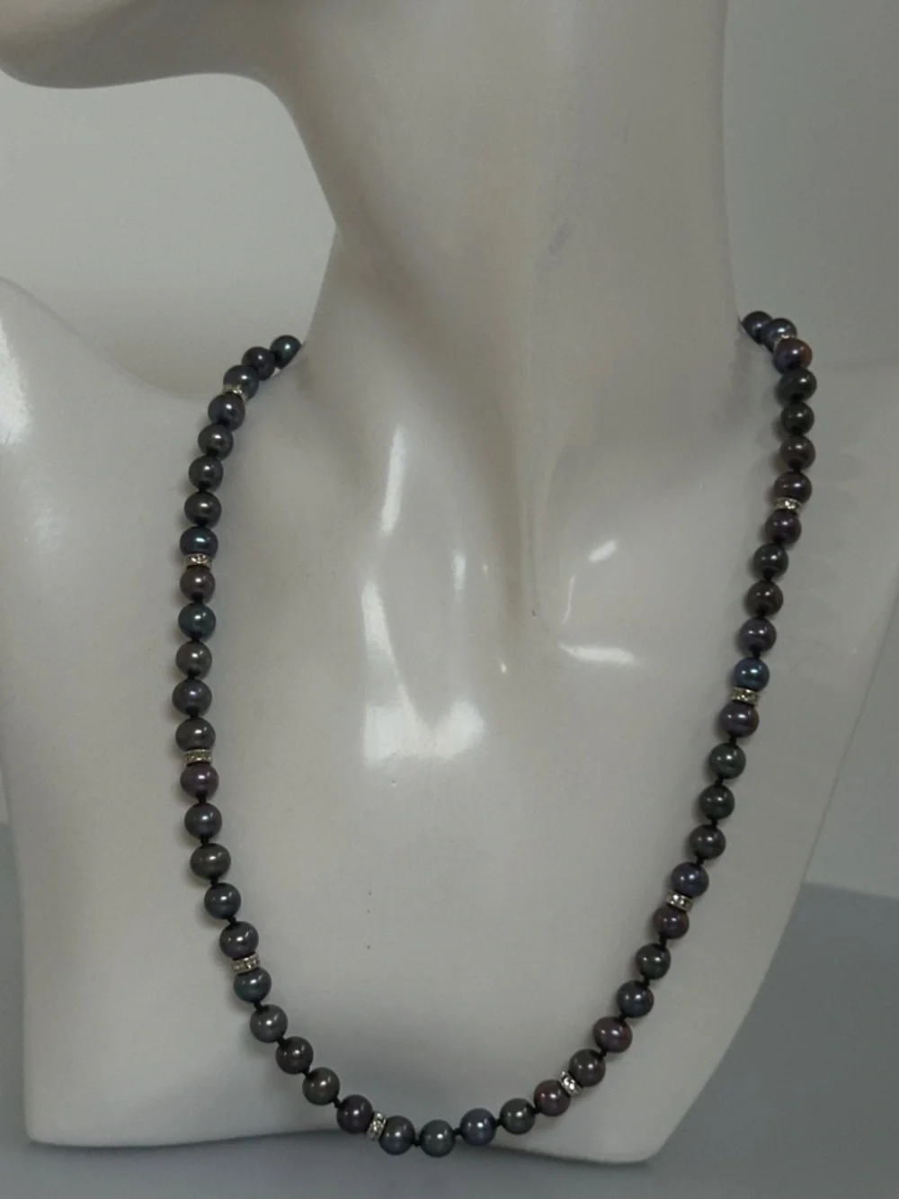 Pearls Black 925 sterling silver Necklace
